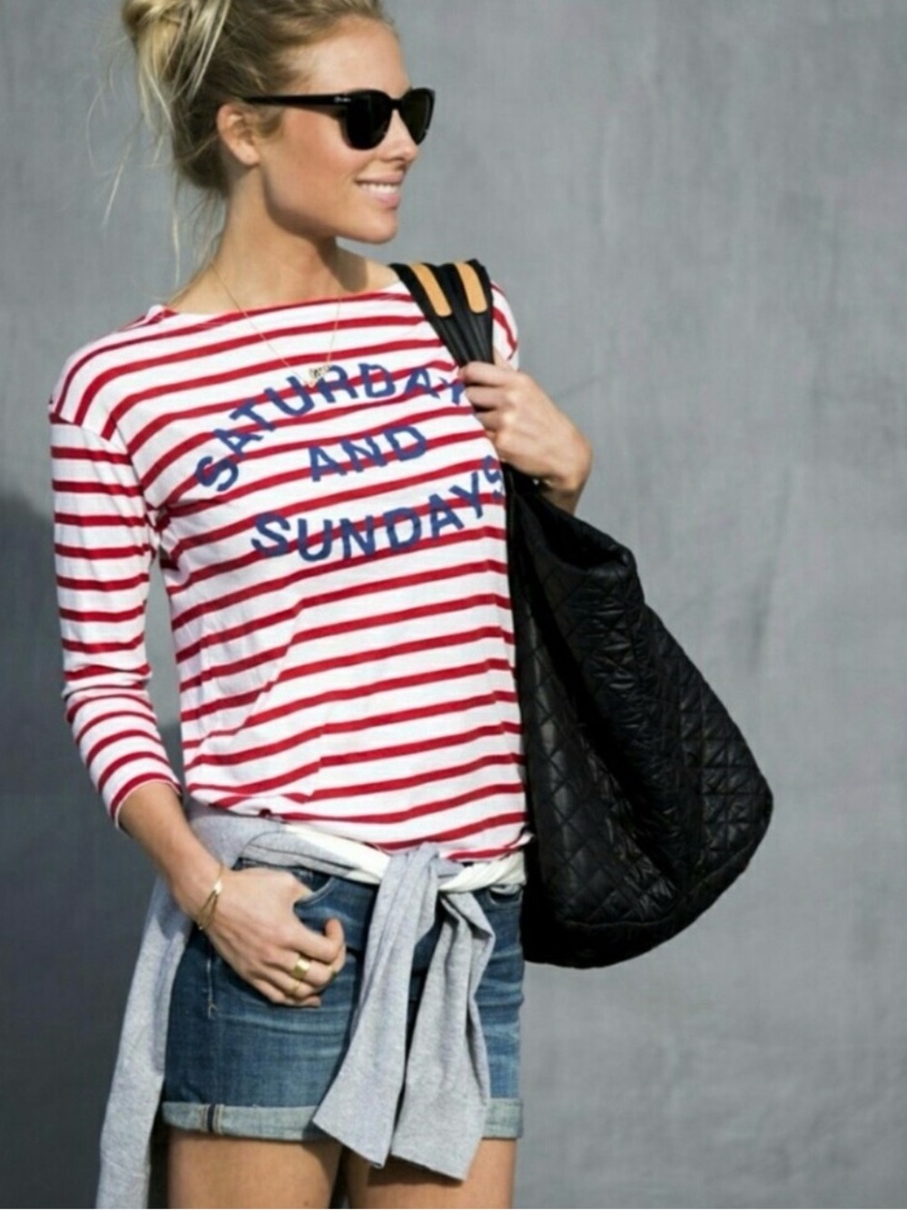 Anthropologie Sundry Striped 'Saturday & Sundays' Red & White Long-Sleeve Size 0